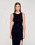 Robe longue fendue strassée