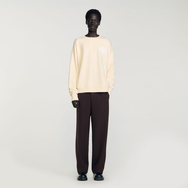 T-shirt à logo en cuir