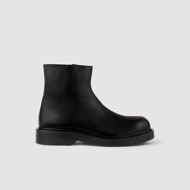 Bottines en cuir zippées