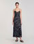 Robe longue en soie imprimée