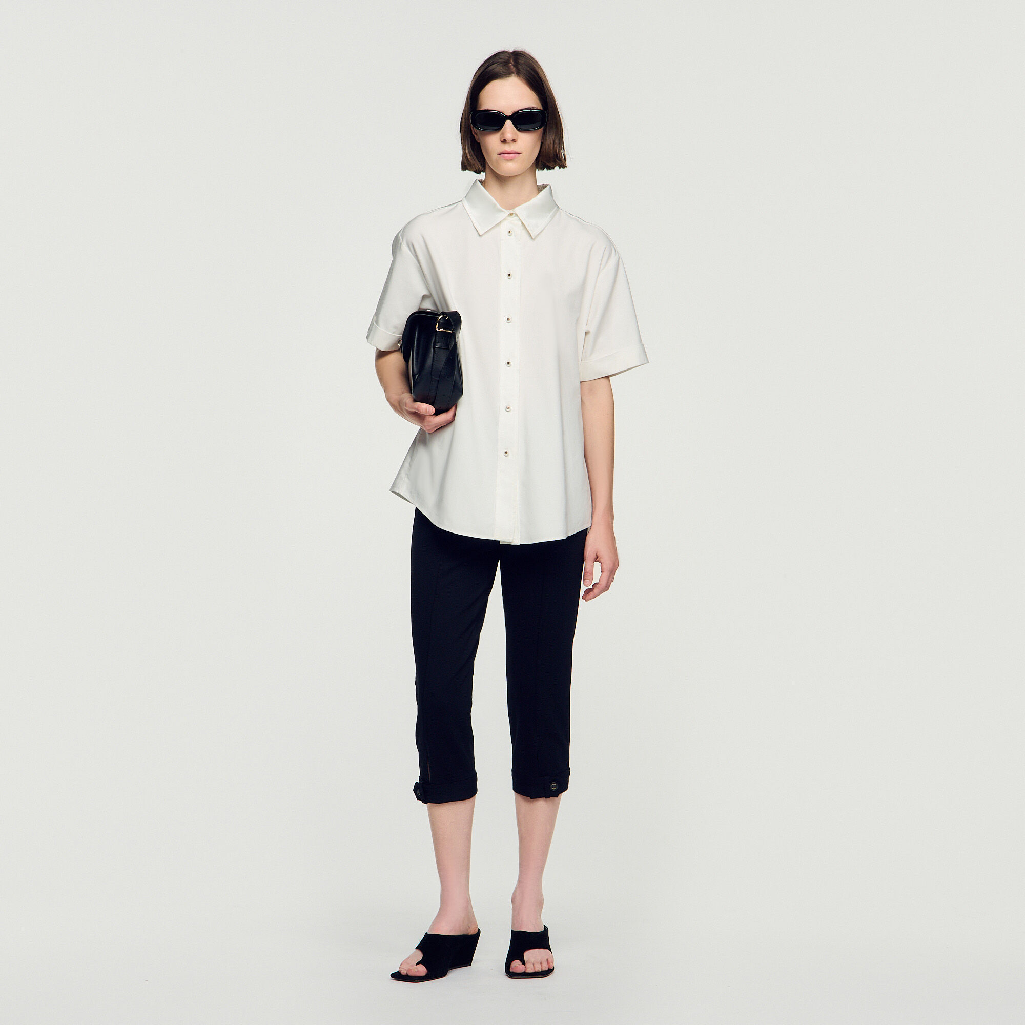 Chemise &agrave; dos pliss&eacute; - Femme | Sandro Paris