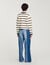 Cardigan rayé à détails denim