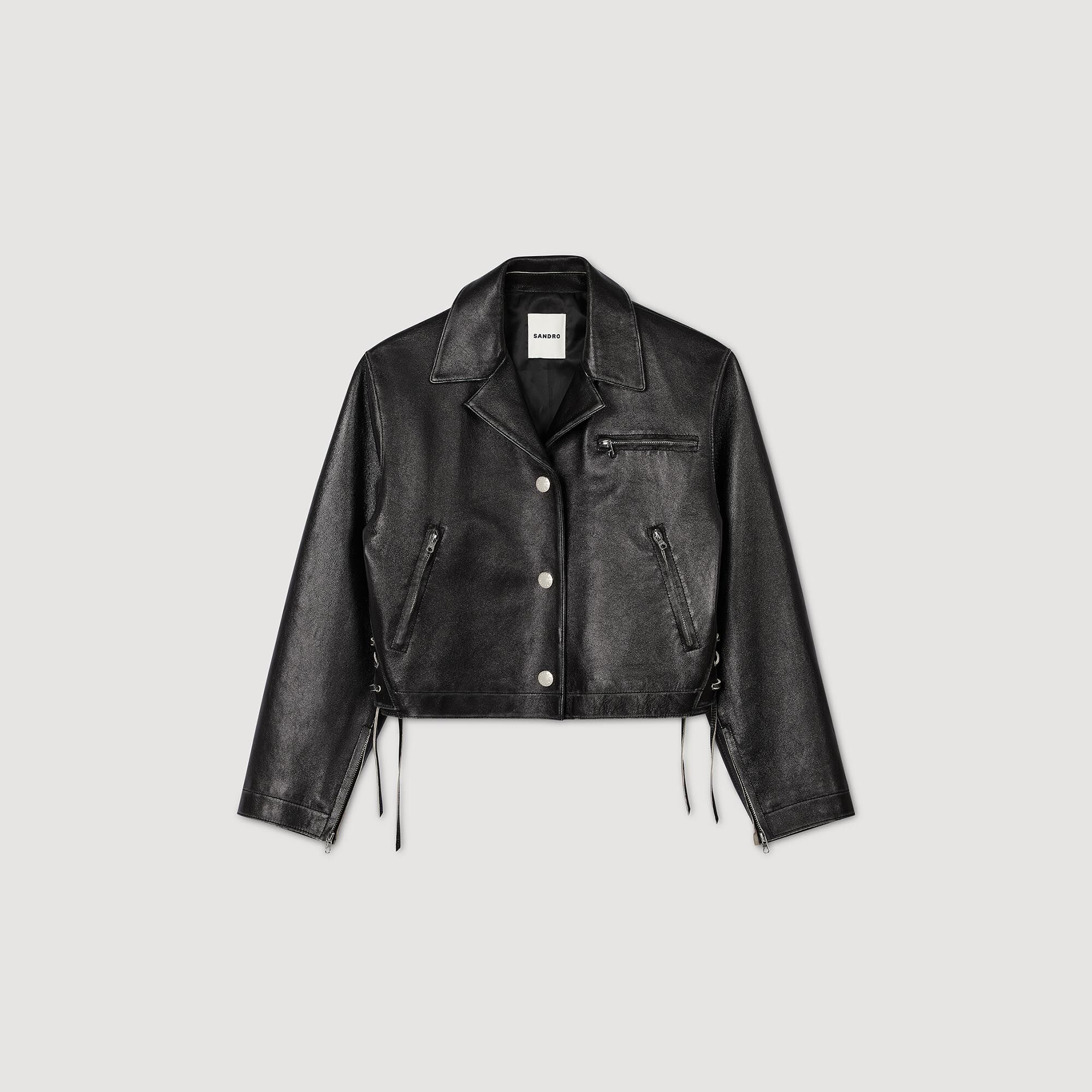 Blouson en cuir vieilli