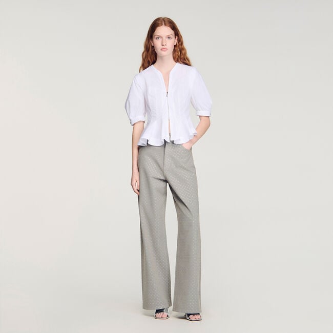 Chemise zipp&eacute;e &agrave; basque 