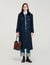 Manteau long avec col en peau lainée
