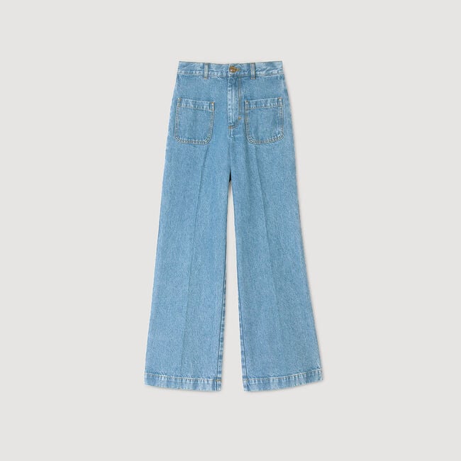 Jean large taille haute