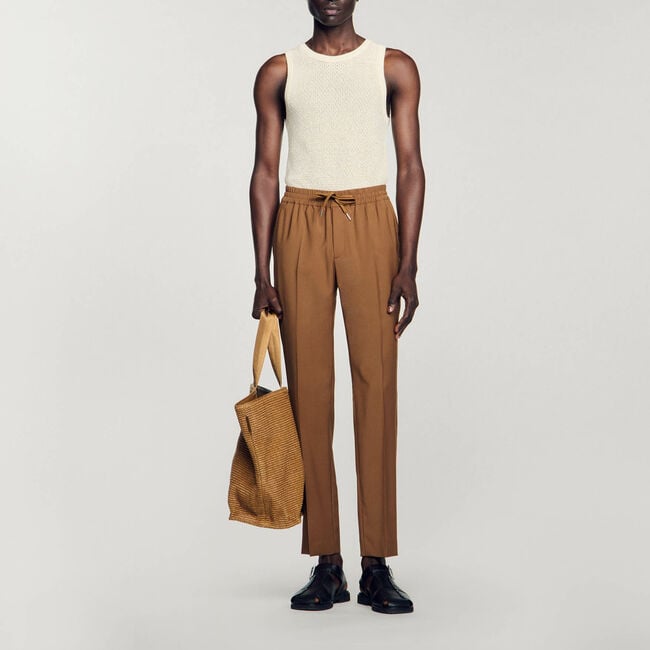 Pantalon droit élastiqué