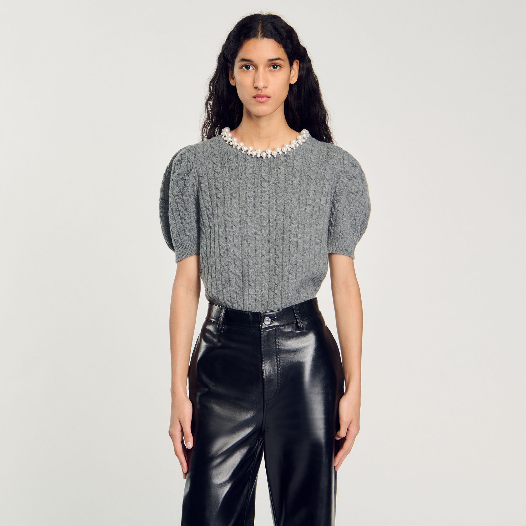 Pull en maille câblée
