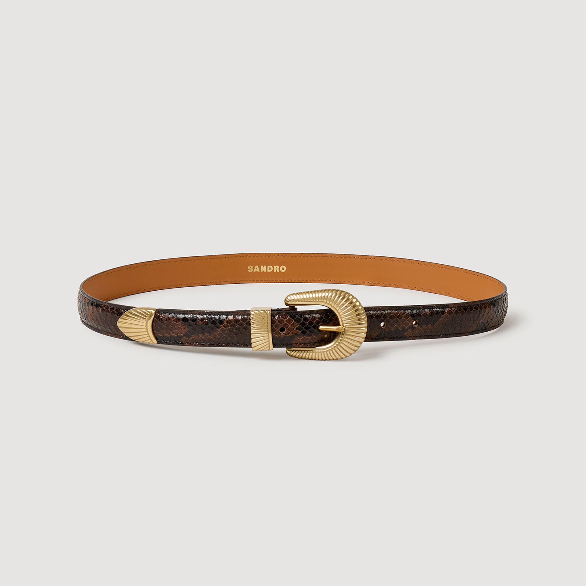 Ceinture en cuir effet python