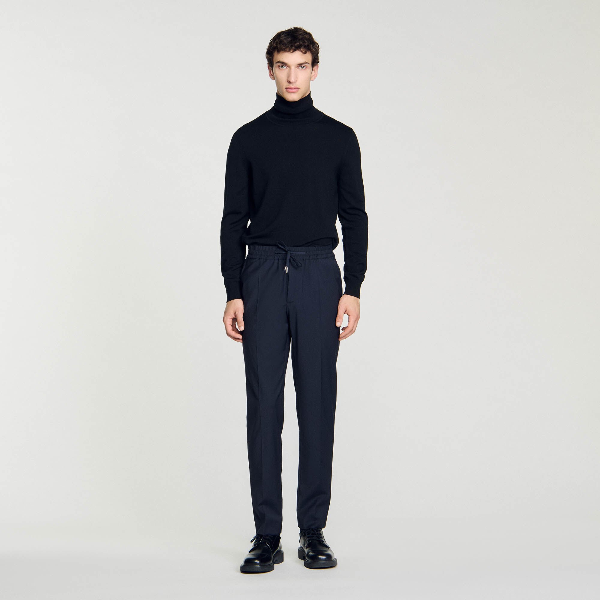 Pantalon droit élastiqué
