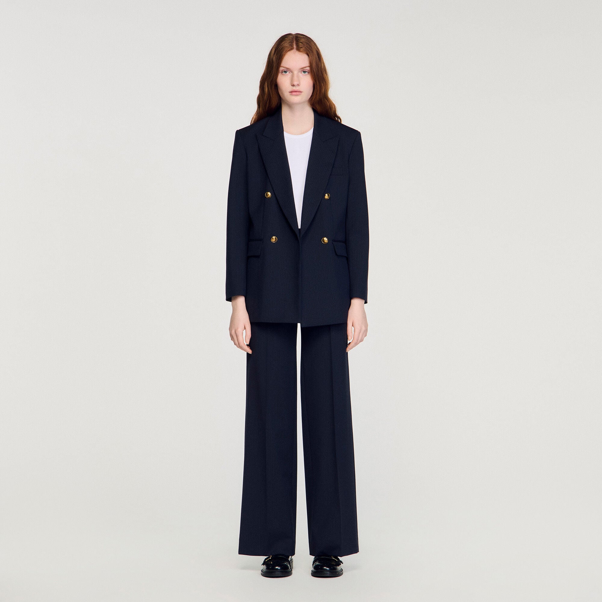 Veste &agrave; fines rayures
