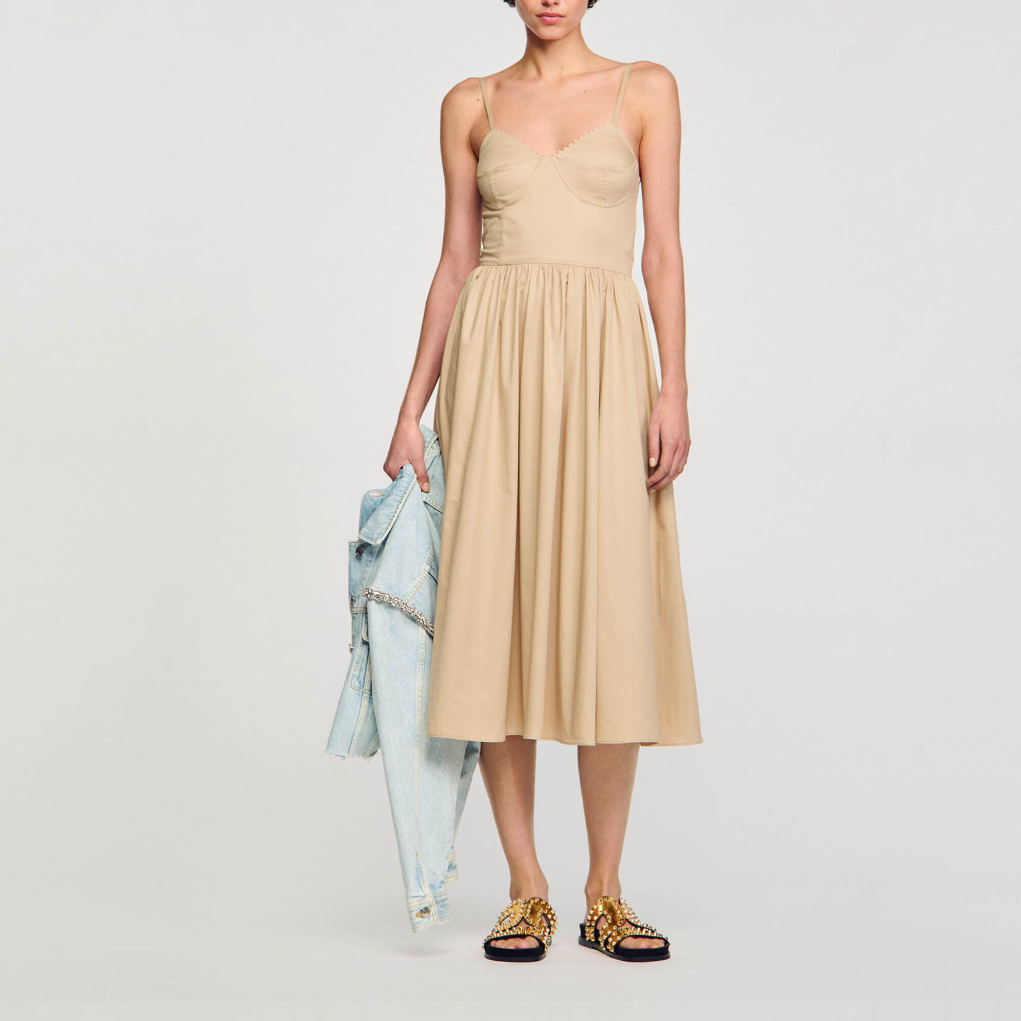 Robe corset beige pour femme Sandro Paris