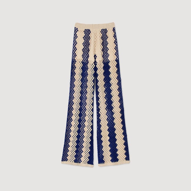 Pantalon en maille bicolore