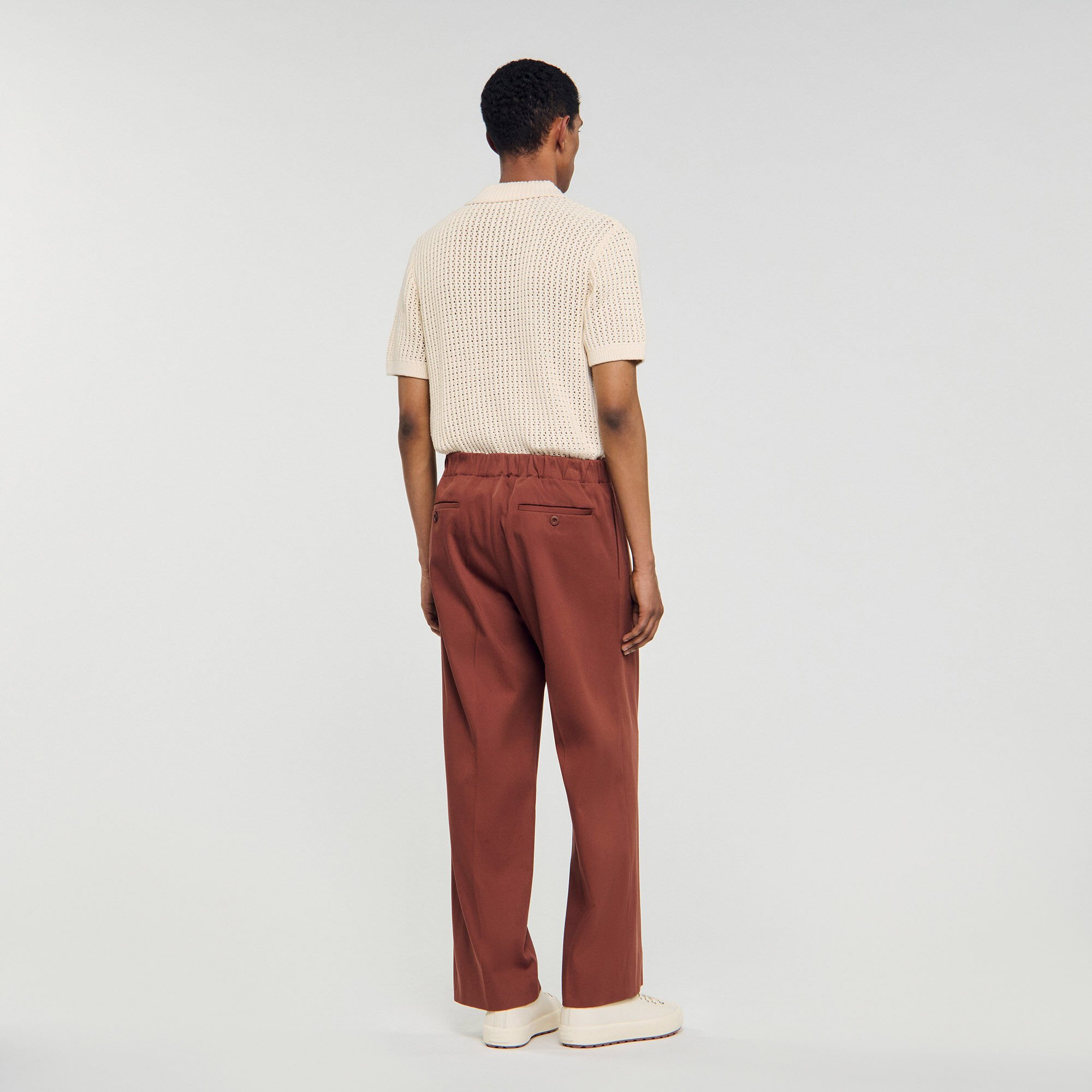 Pantalon large coton élastiqué