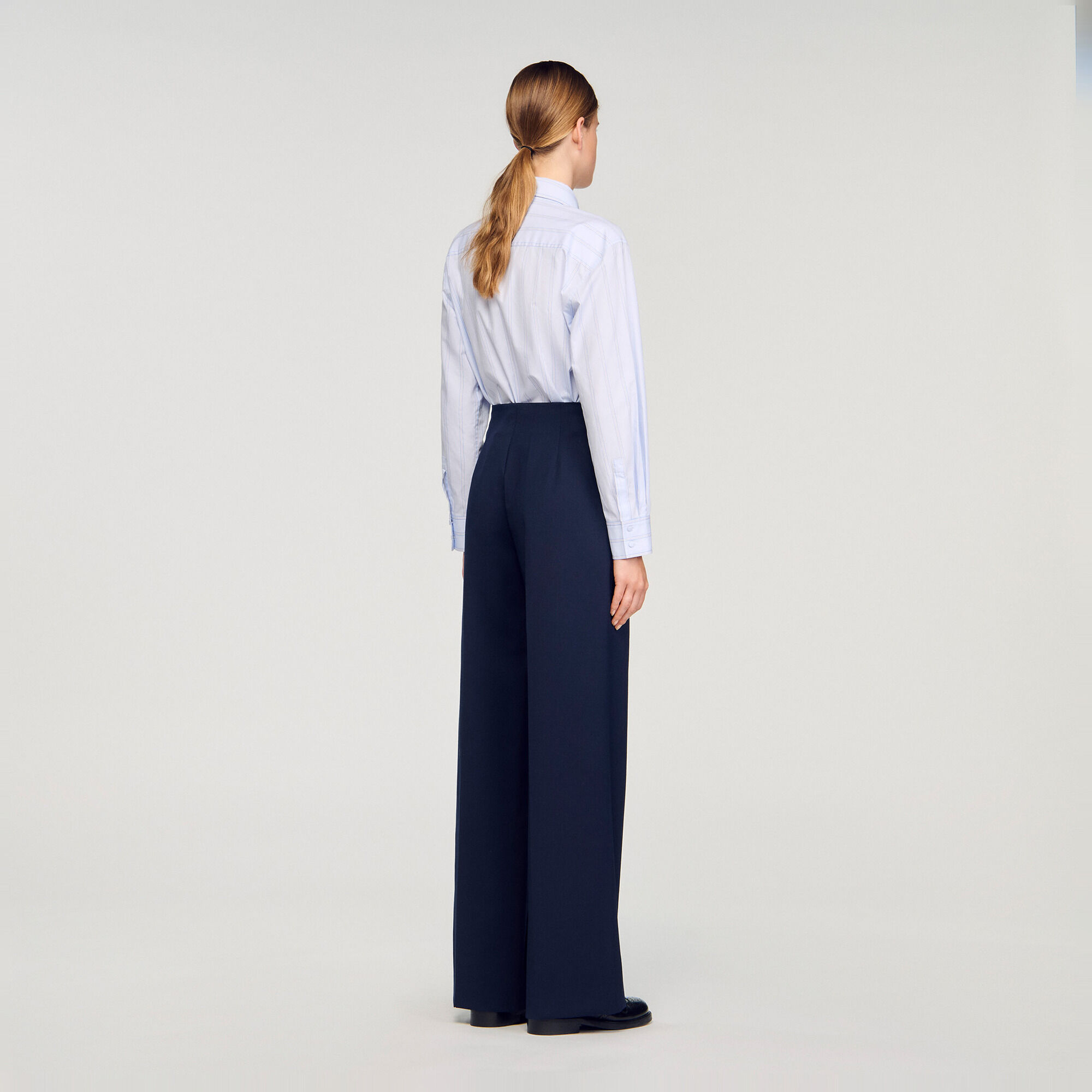 Pantalon droit asym&eacute;trique - Femme | Sandro Paris