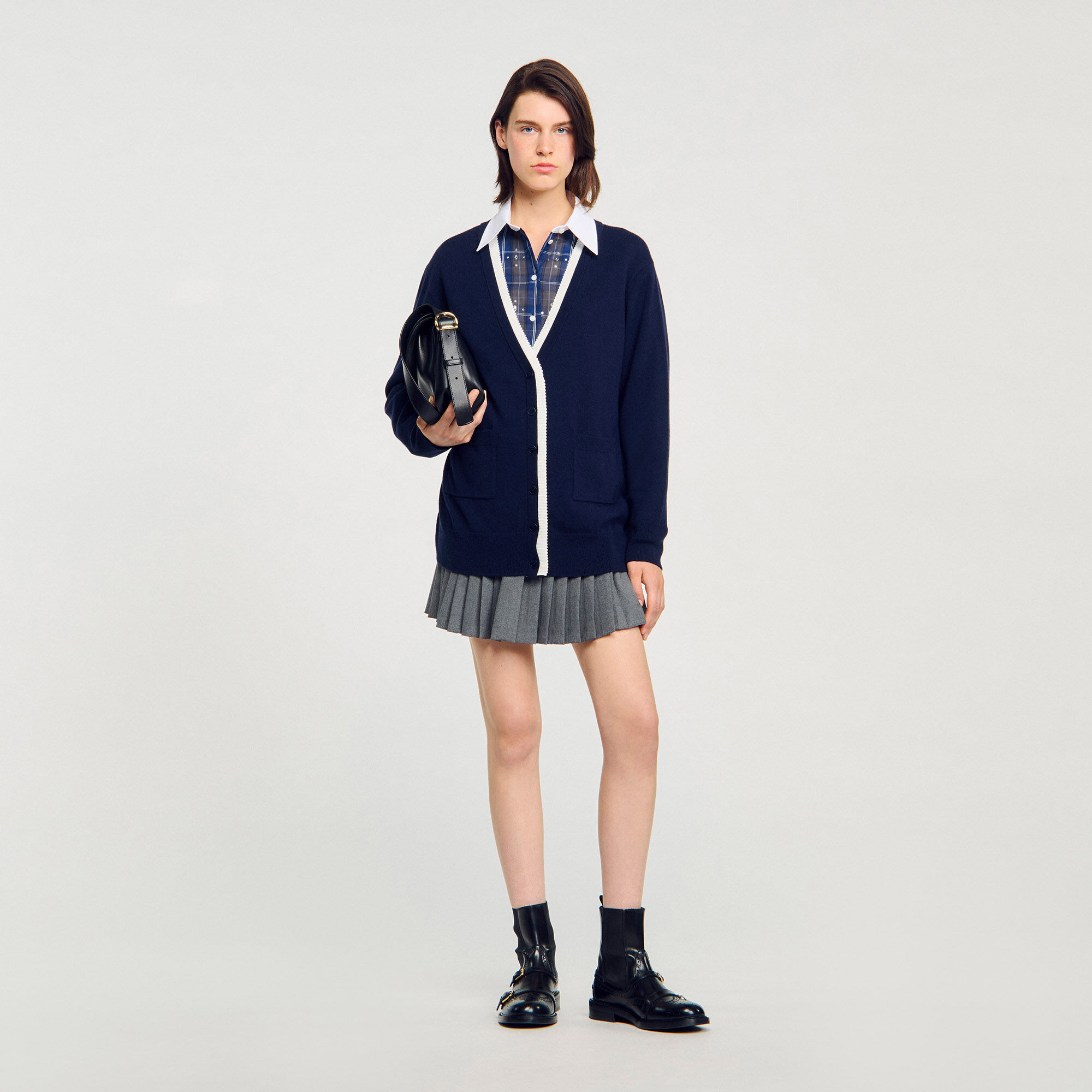 Cardigan long bicolore