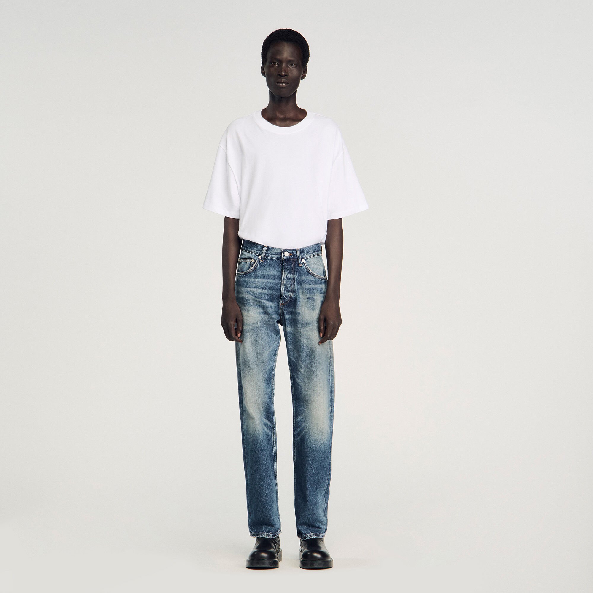 Jean regular délavé
