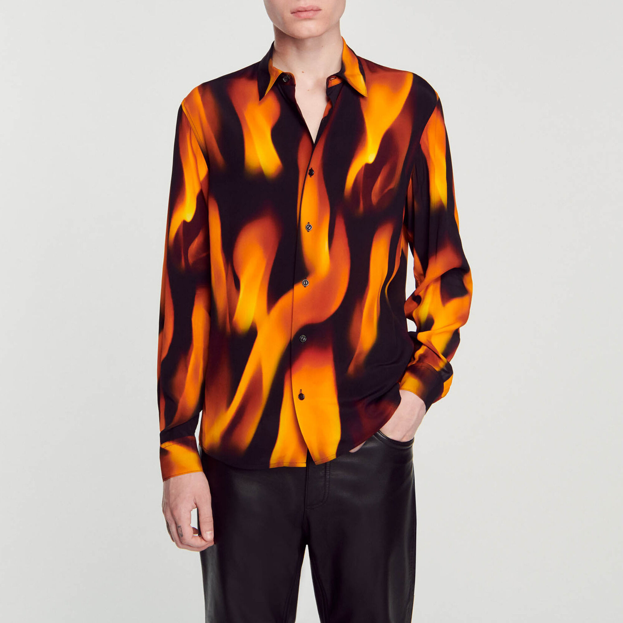 Chemise motifs flammes