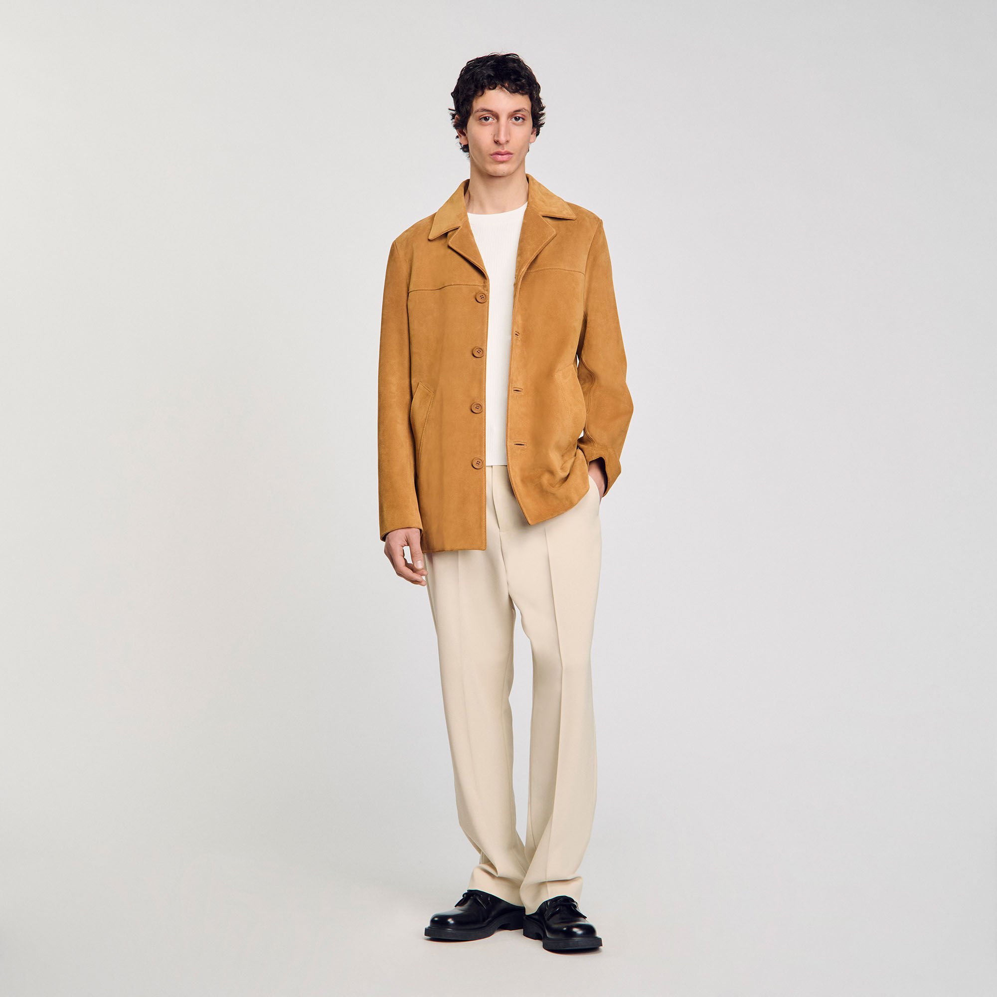 Veste en croute de cuir