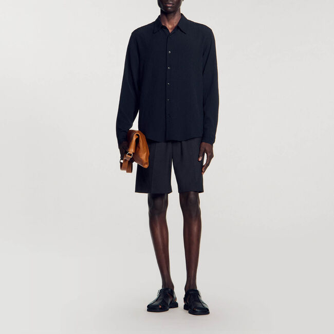 Chemise fluide pliss&eacute;e - Homme | Sandro Paris
