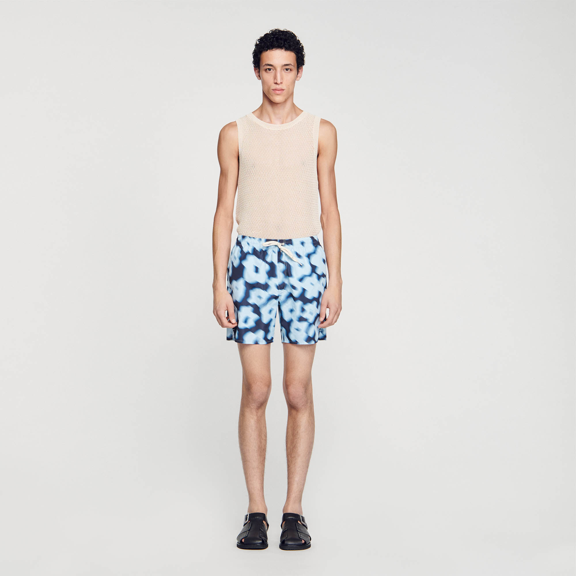 Maillot de bain imprime fleurs bleu pour homme Sandro Paris