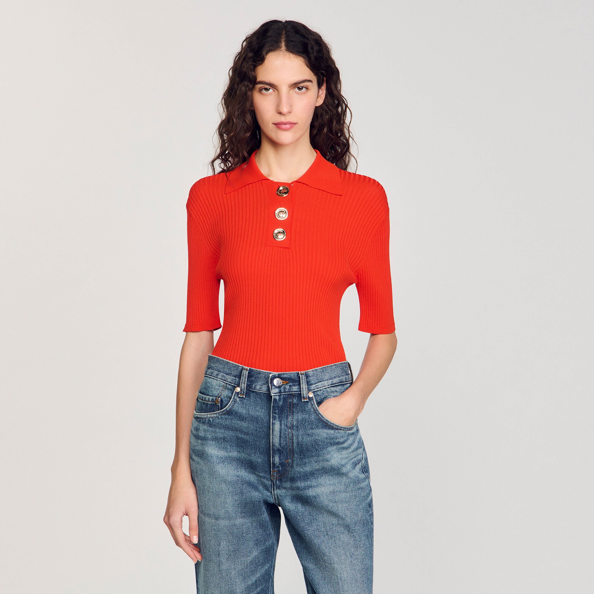 Pull à col polo 
