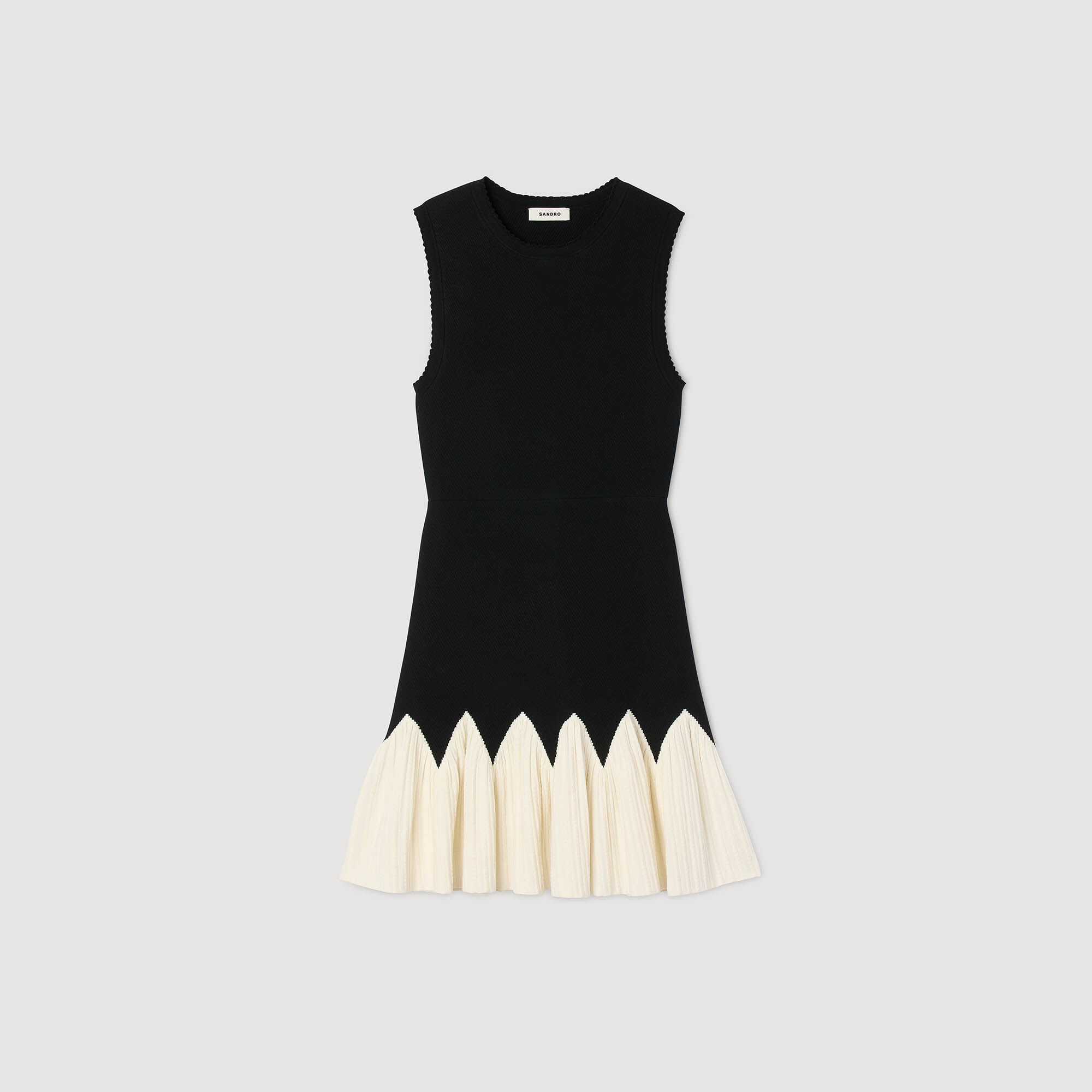 Robe courte en maille bicolore