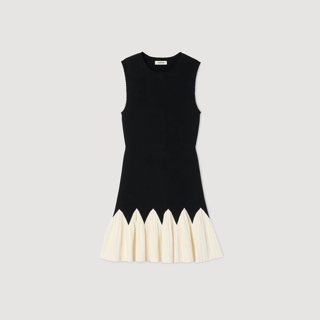 Robe courte en maille bicolore