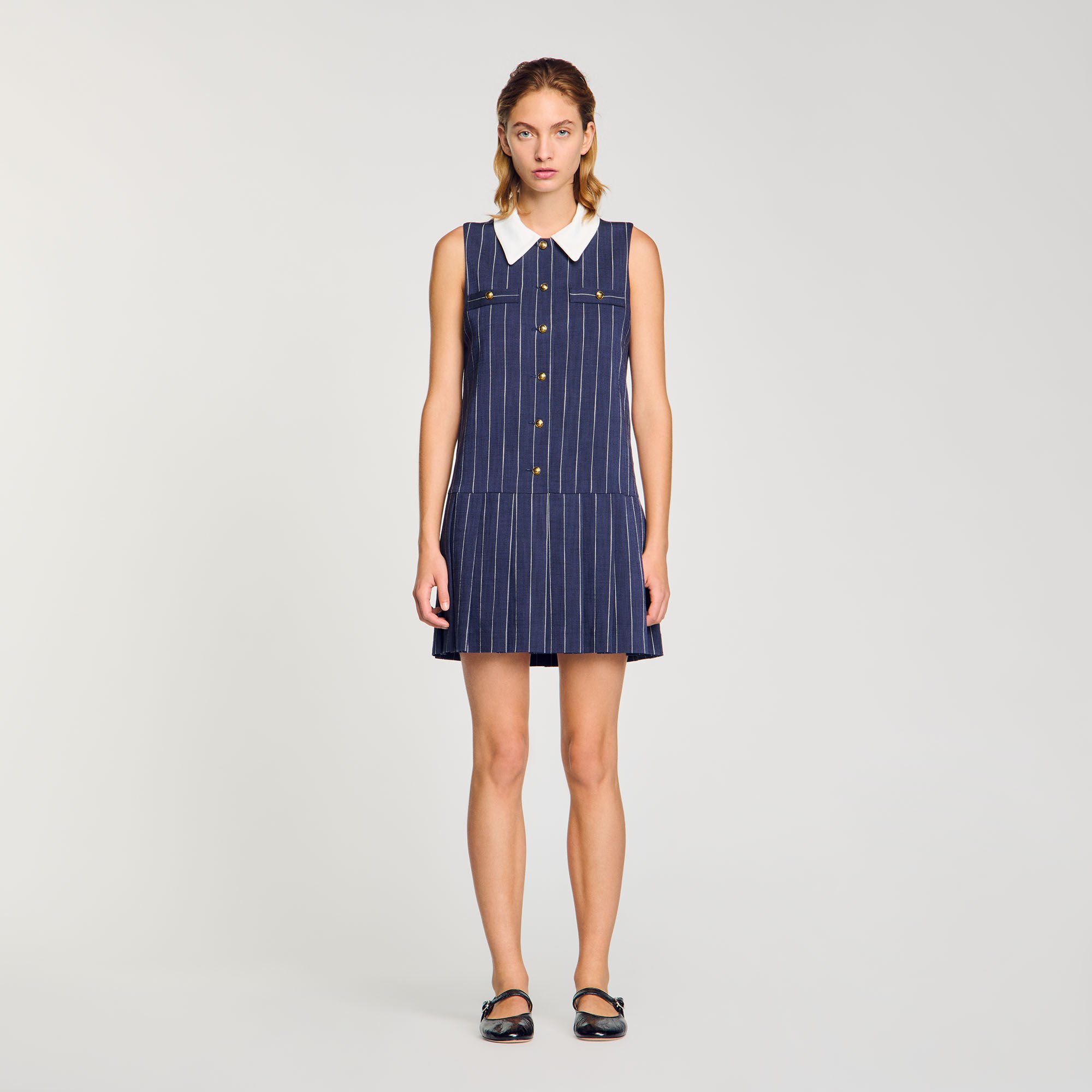 Robe courte à rayures