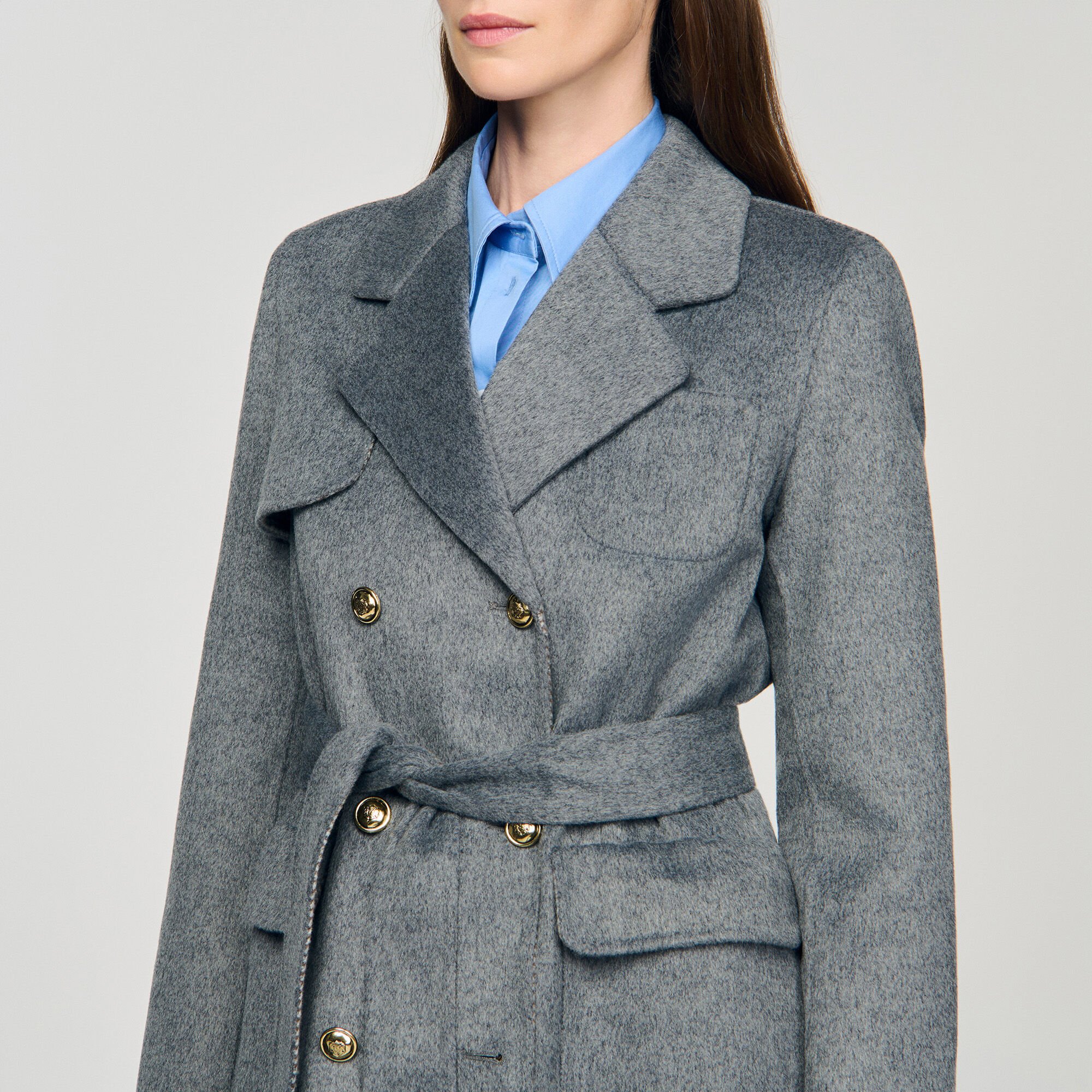 Manteau à carreaux double face