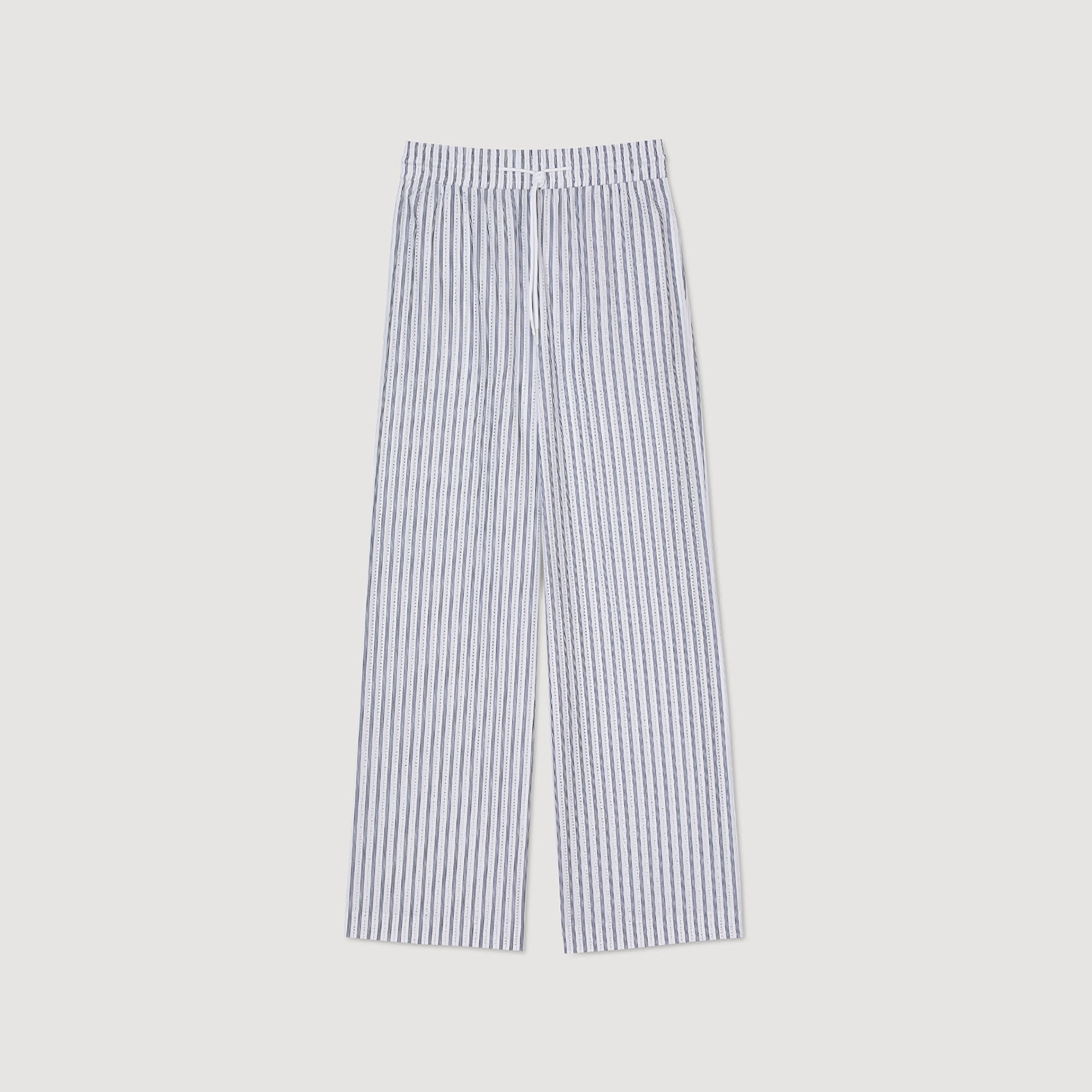 Pantalon à rayures strassé