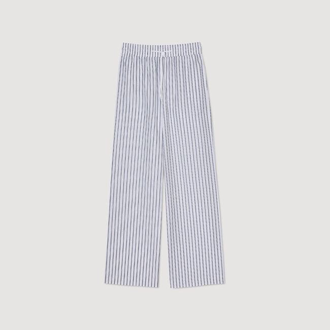 Pantalon à rayures strassé