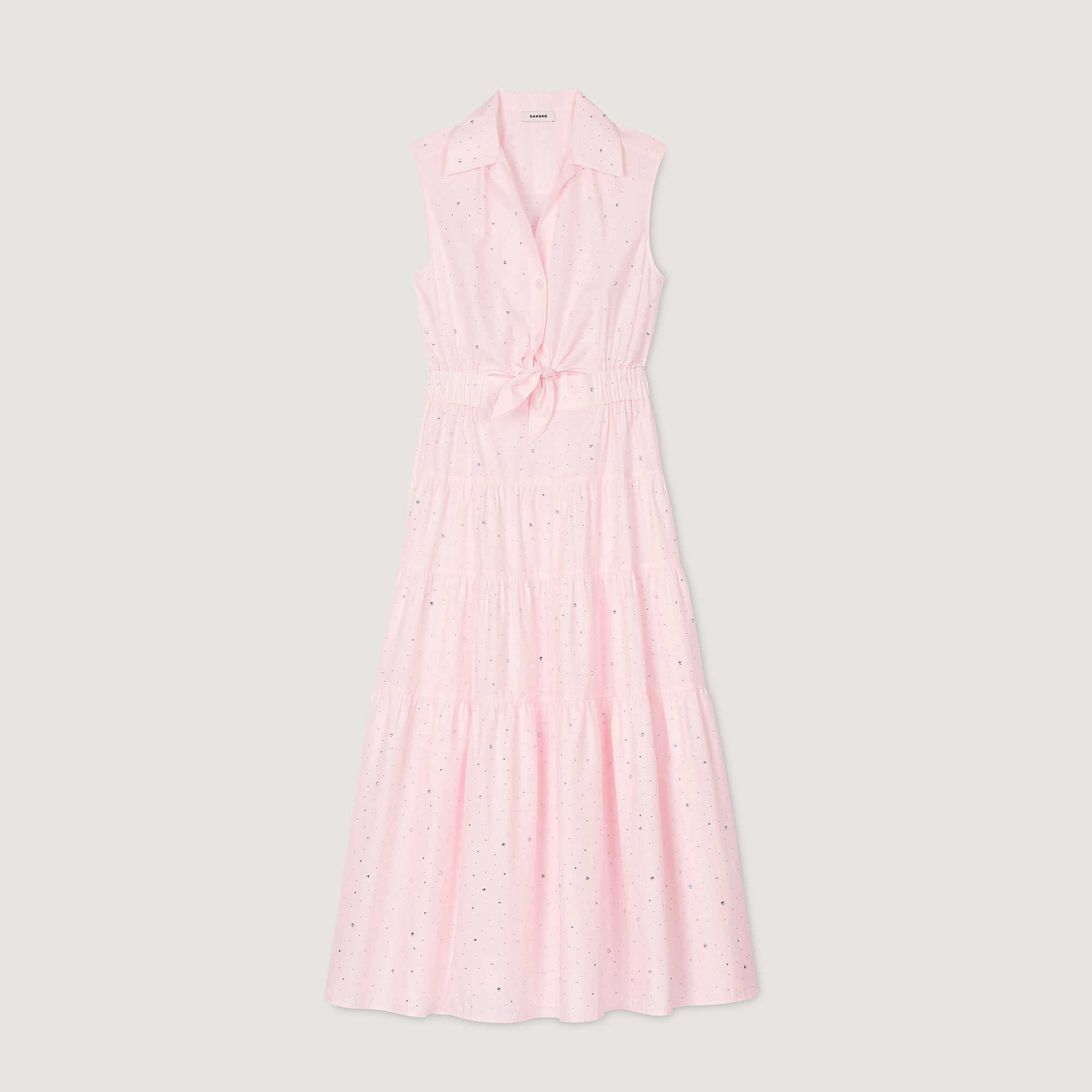 Robe longue nouée ornée de strass