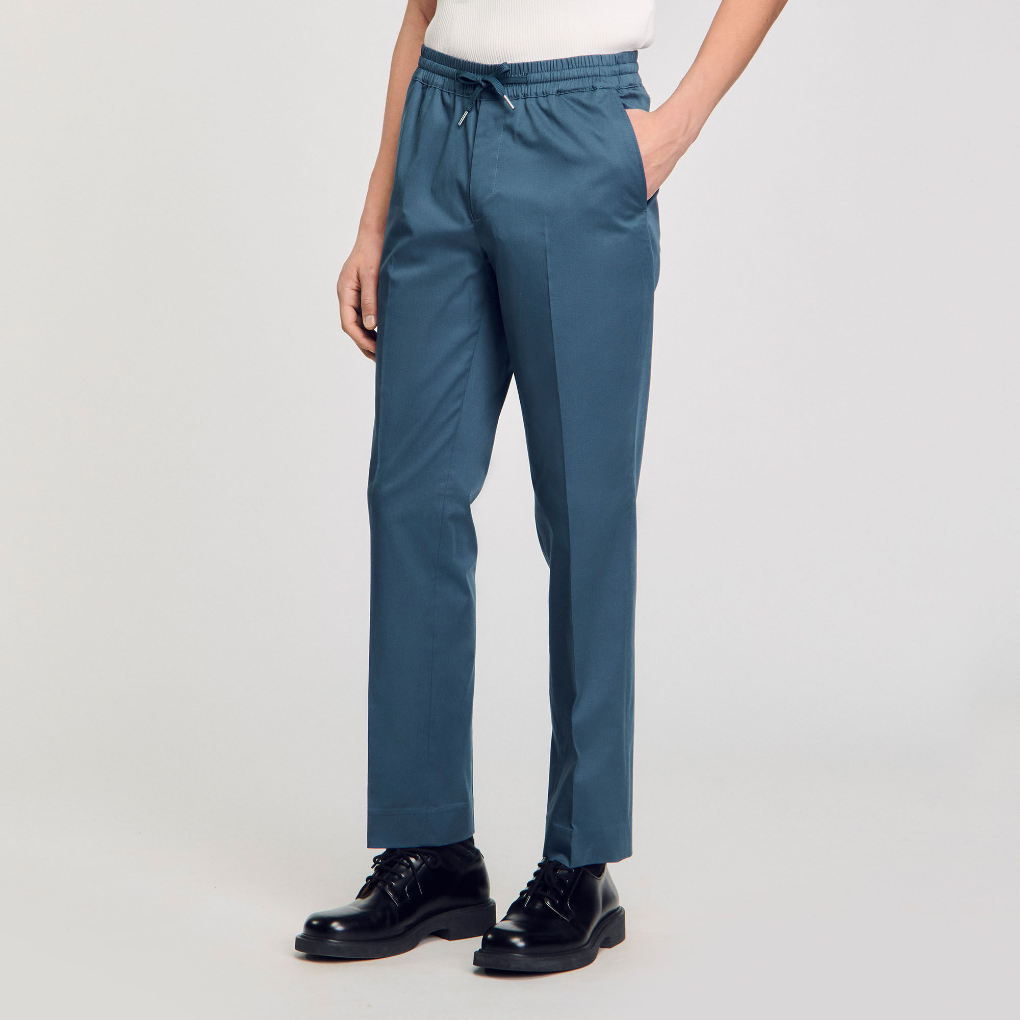 Pantalon droit élastiqué