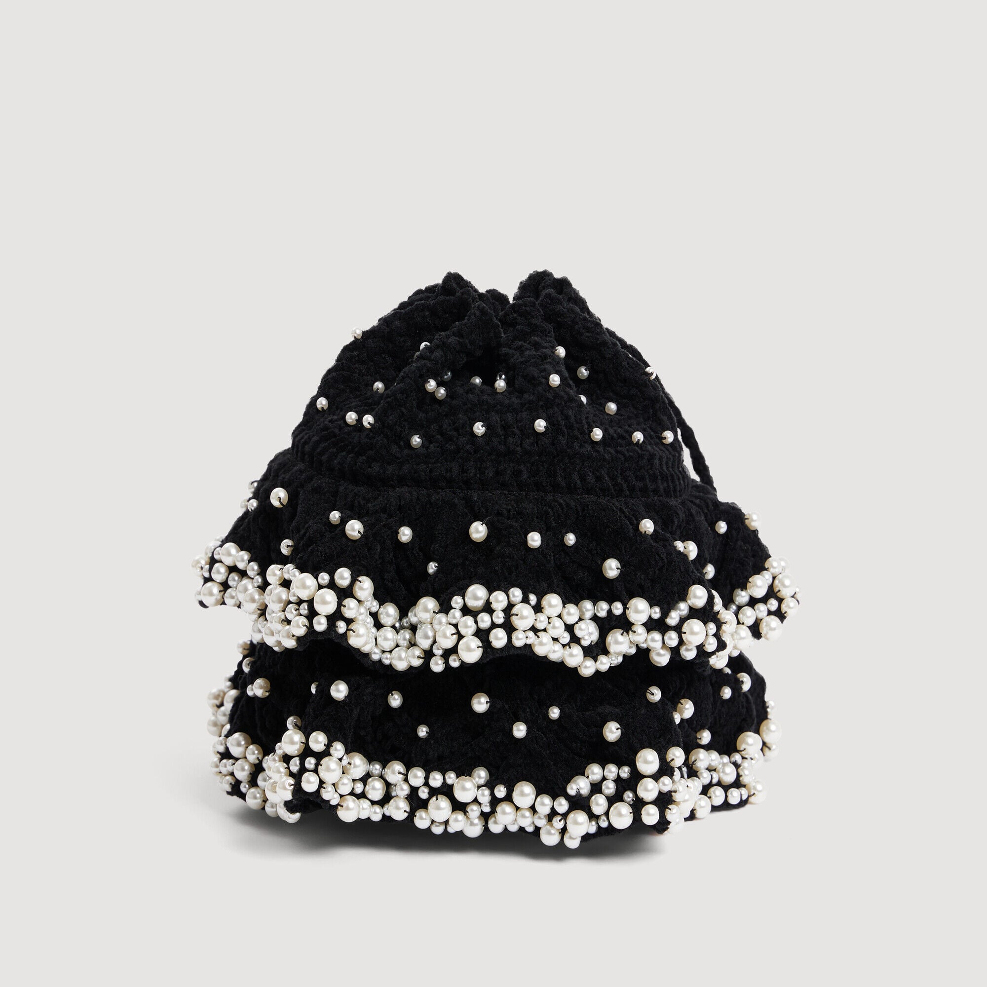 Sac en maille &agrave; perles  - Femme | Sandro Paris