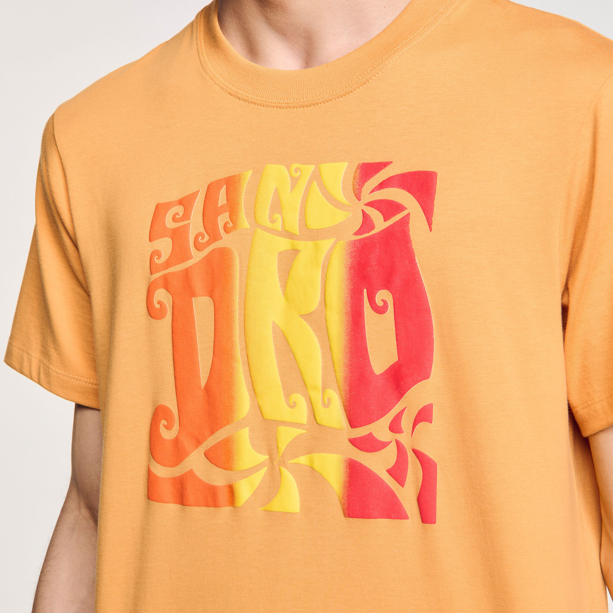T-shirt en coton à imprimé vagues