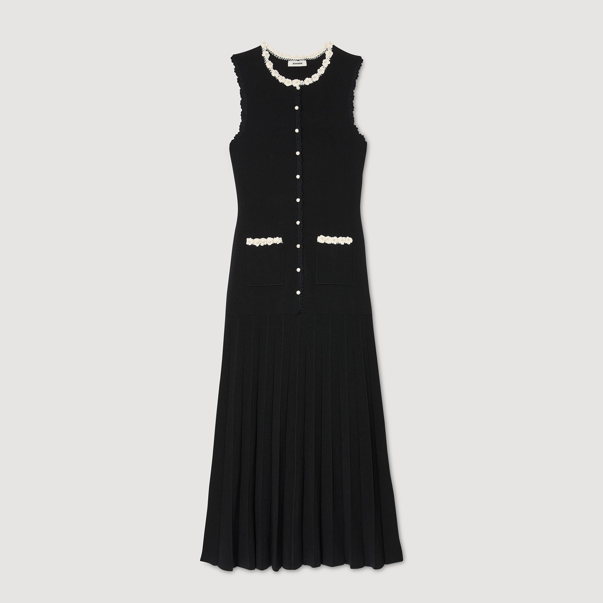 Robe longue à détails crochetés