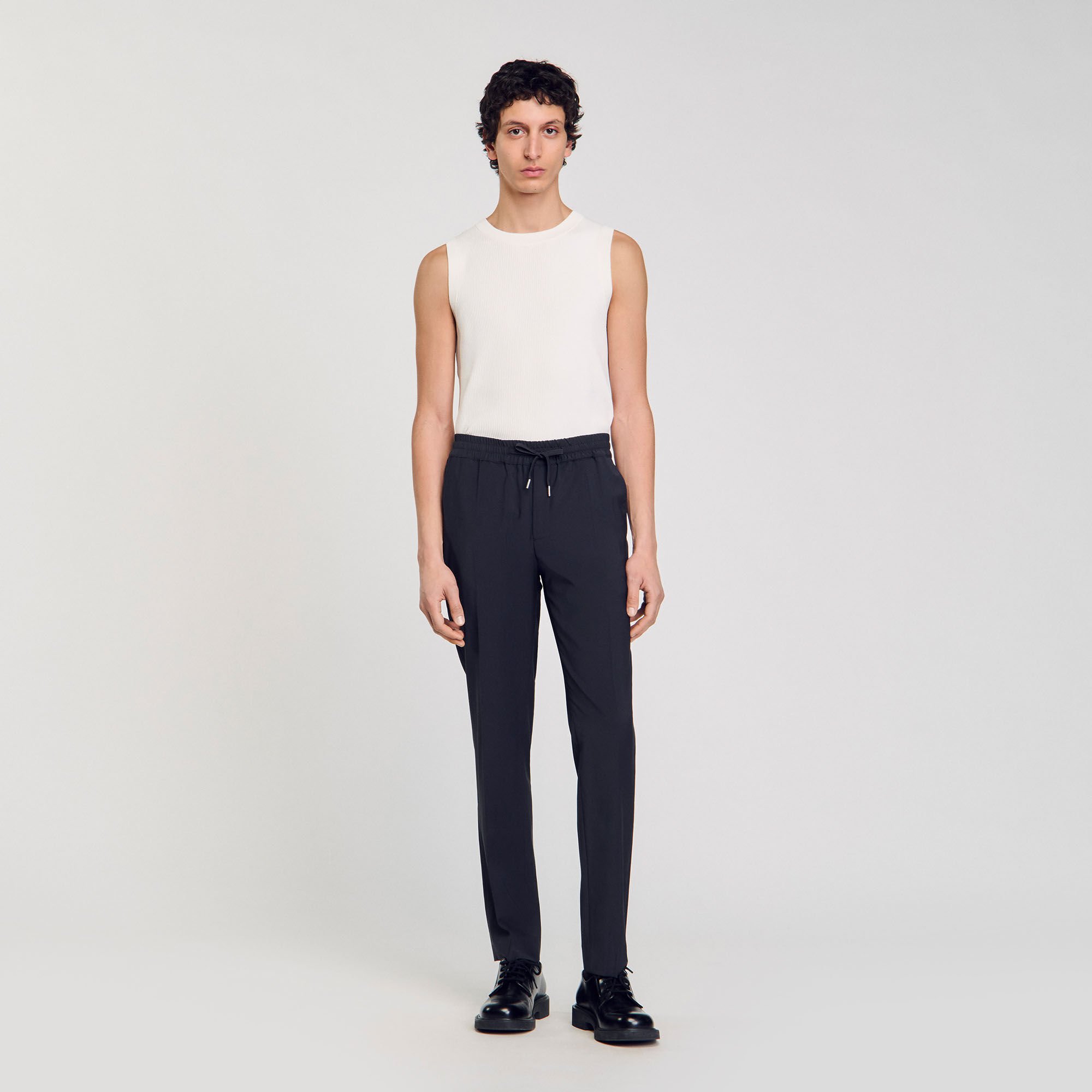 Pantalon droit élastiqué