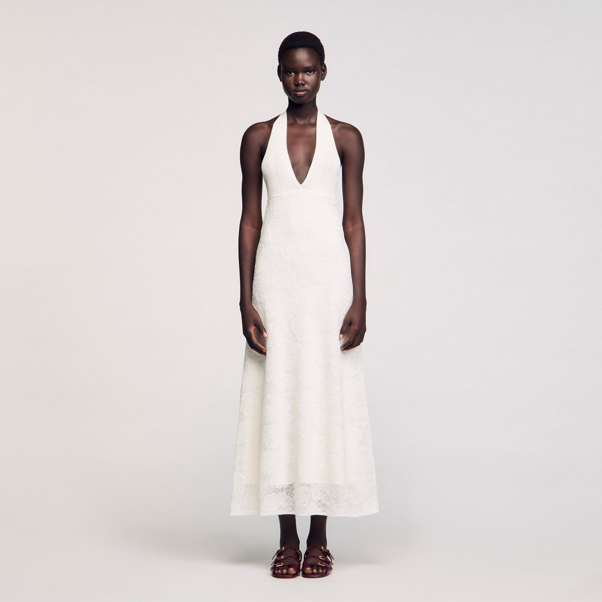Robe longue en maille