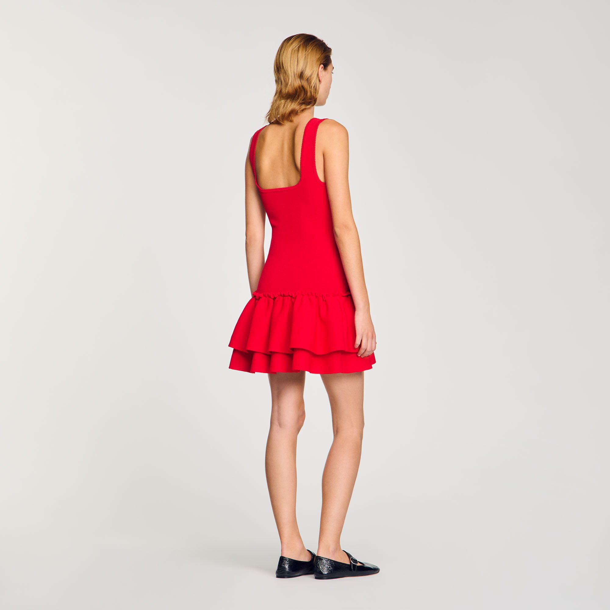 Robe courte col carré