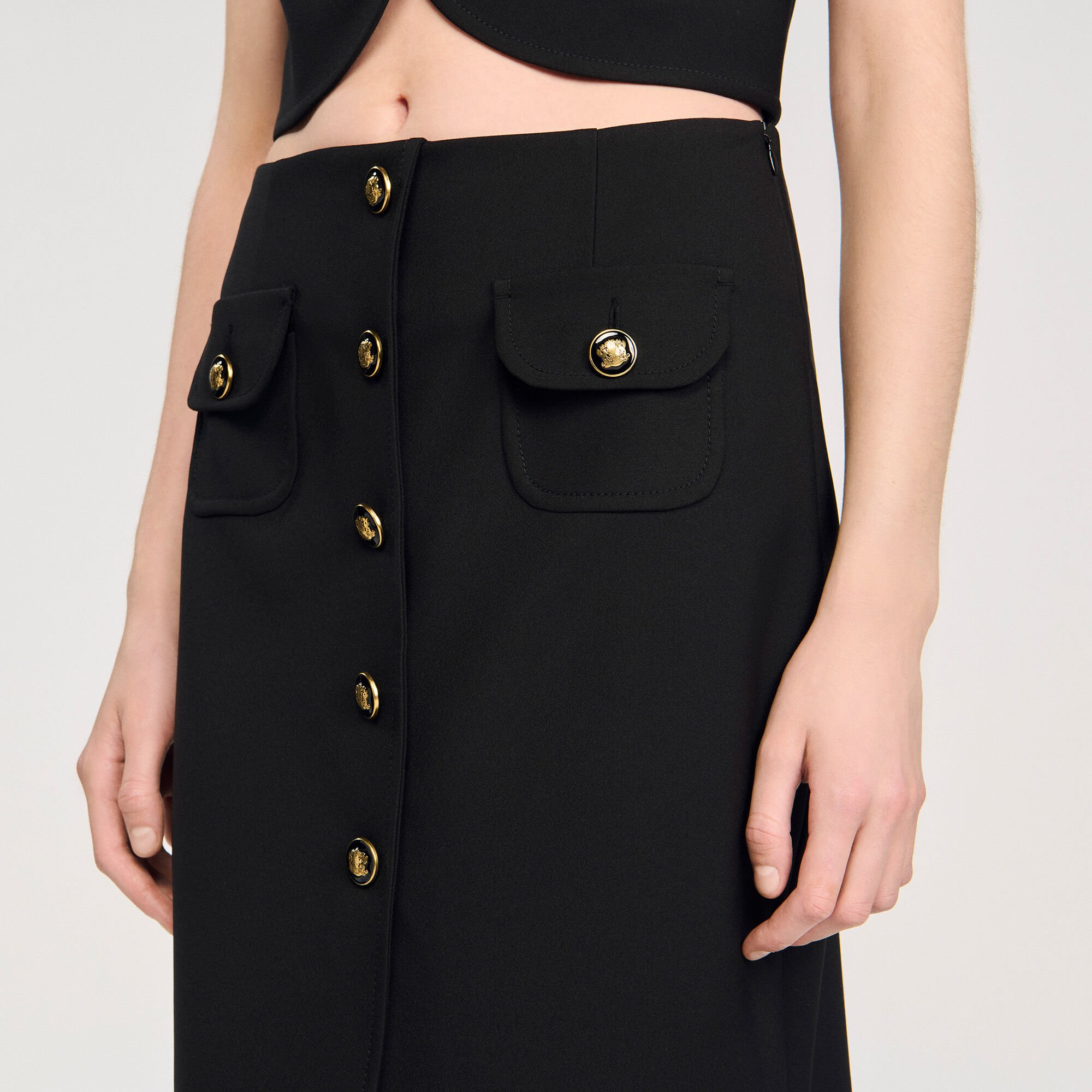 Jupe midi boutonnée