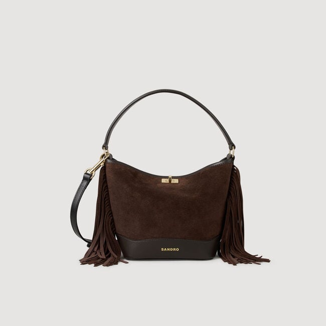 Sac seau TANGOSO en suède à franges