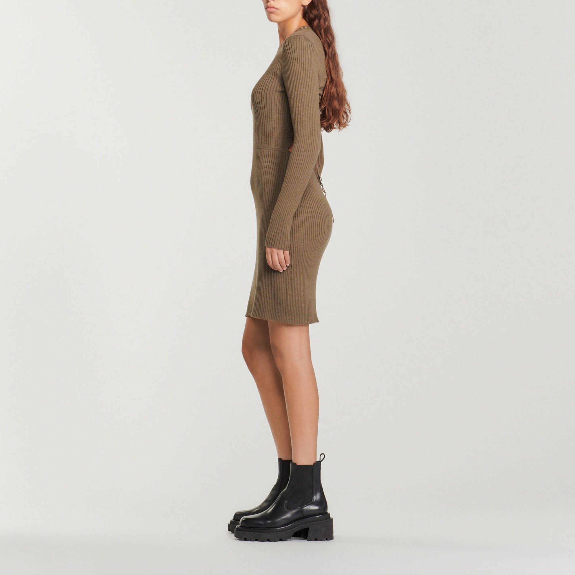 Robe en maille côtelée