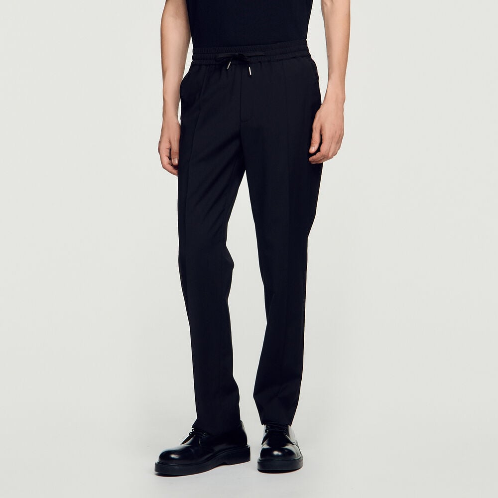 Sandro Pantalon droit élastiqué – Noir – vue 4