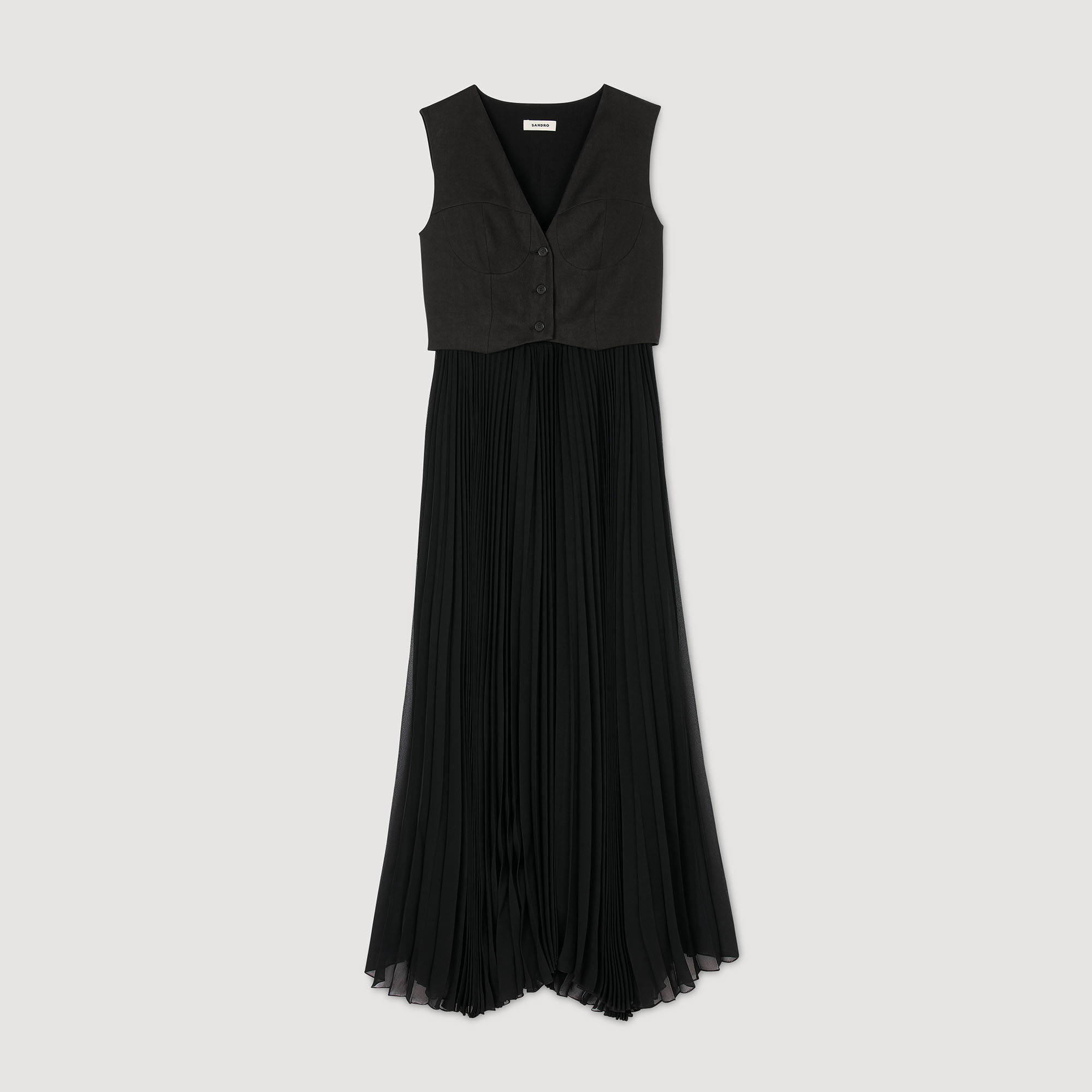 Robe longue plissée