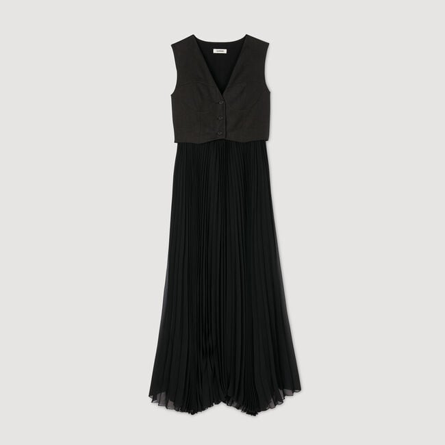 Robe longue plissée