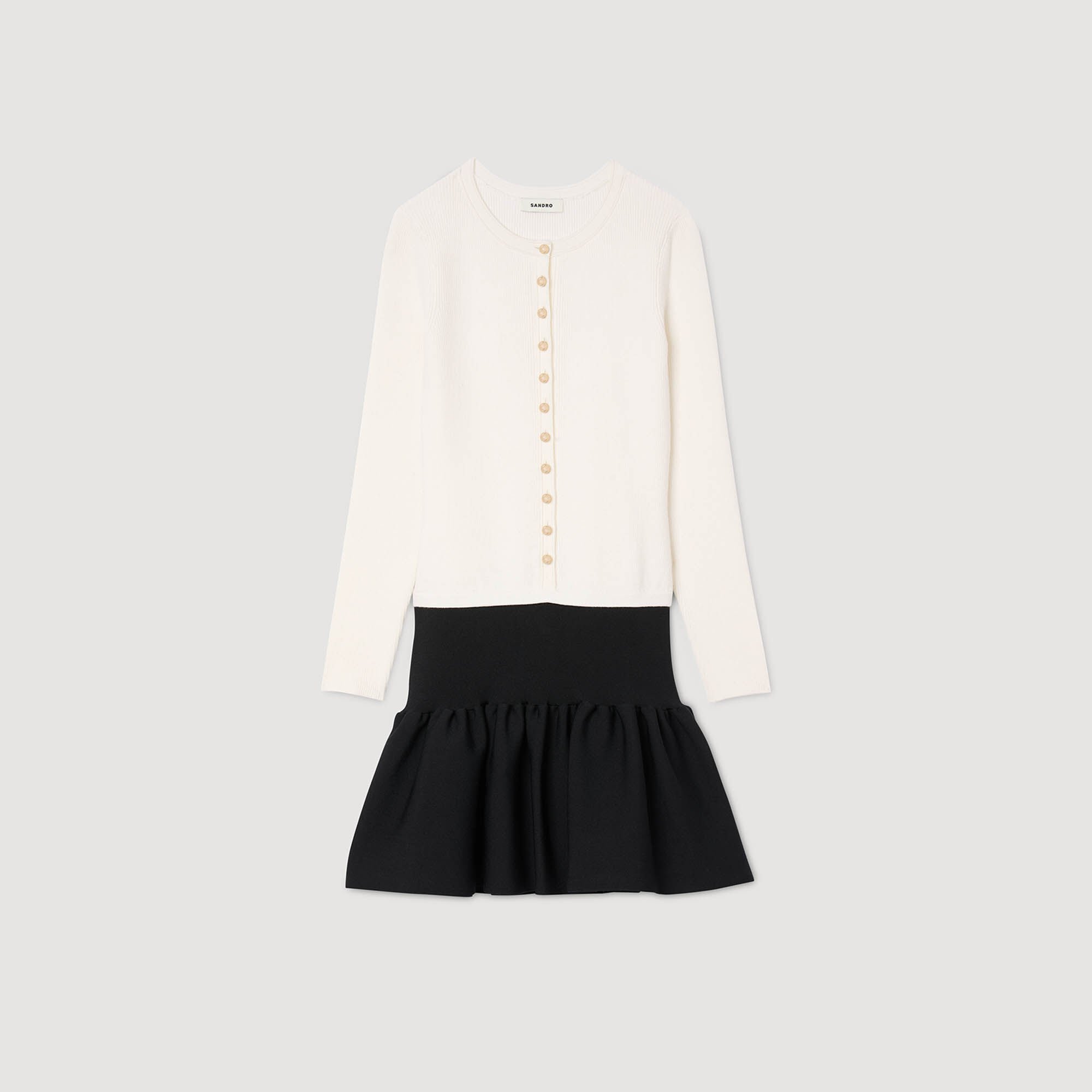 Robe courte 2 en 1 bicolore 