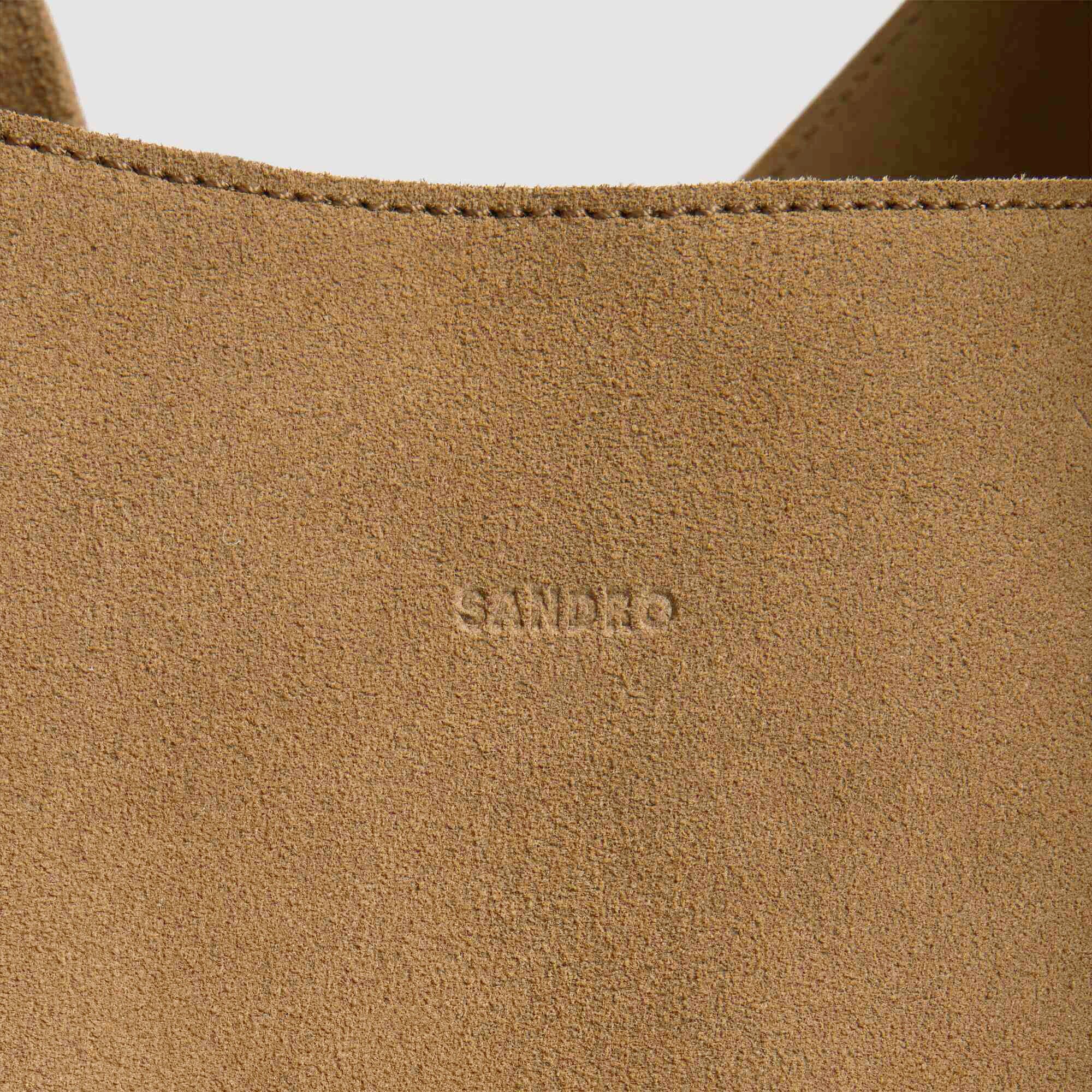 Sac hobo en cro&ucirc;te de cuir &agrave; logo