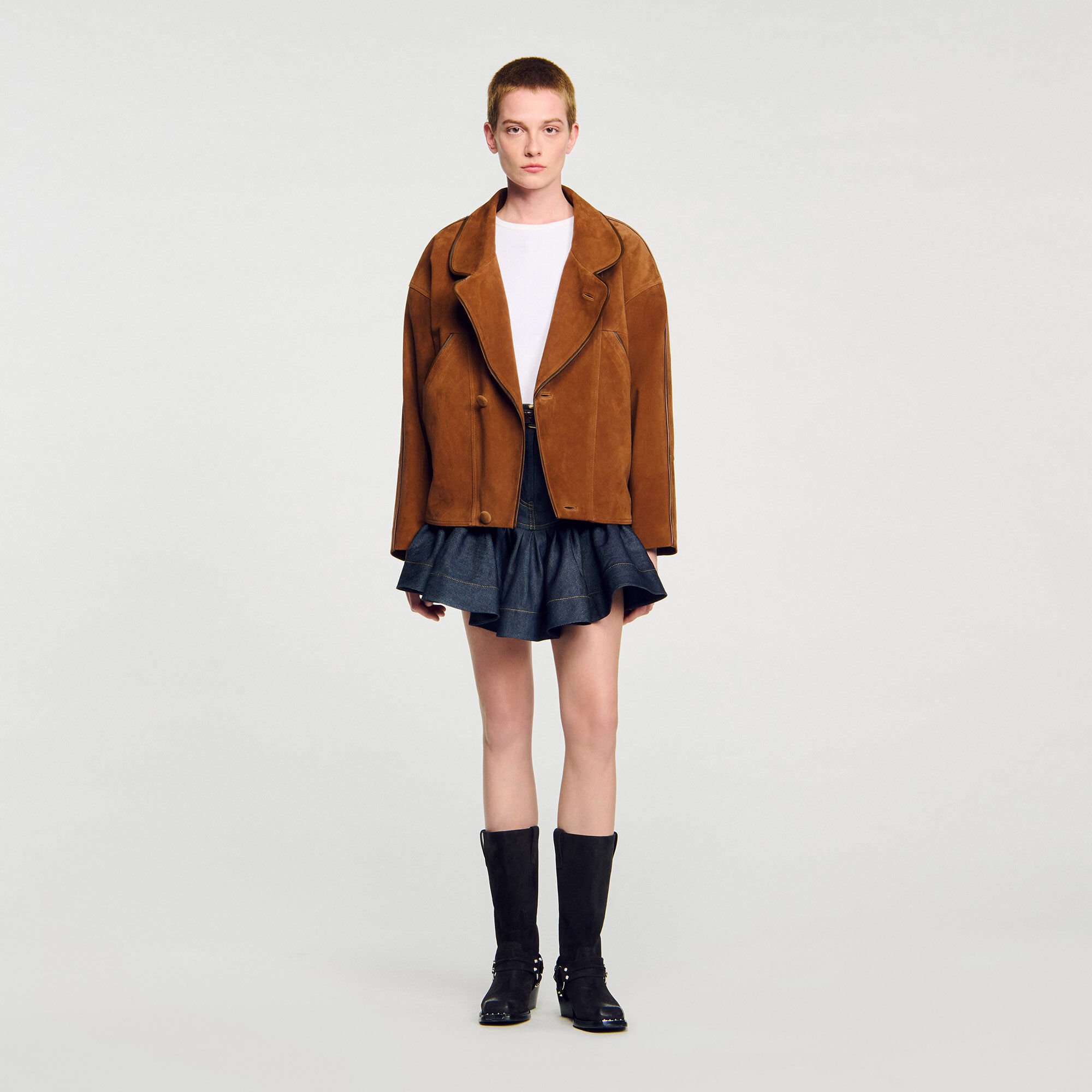 Blouson en daim oversize