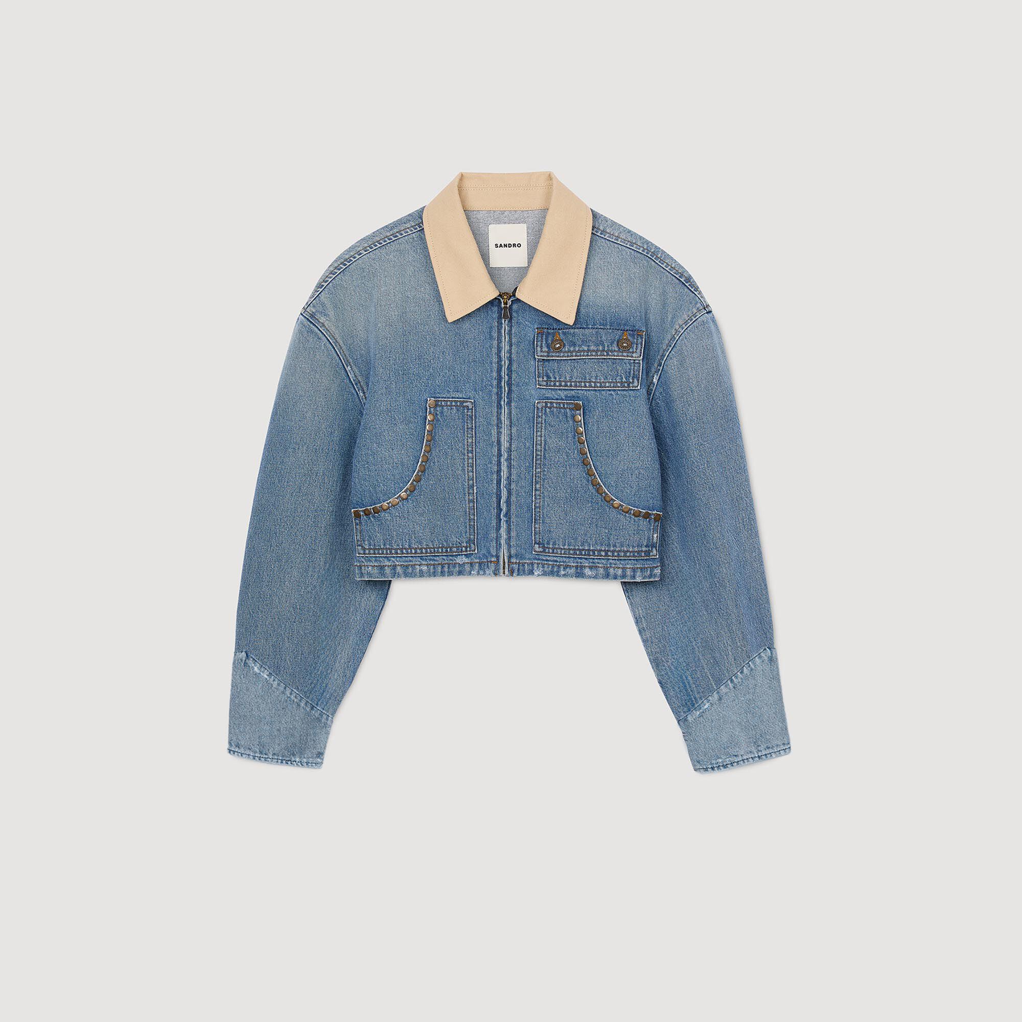 Blouson en jean à studs